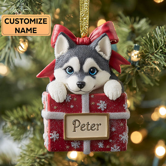 Husky Joy CP0112032CL Personalized Christmas Ornament