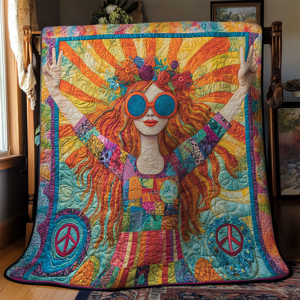 Free Spirit Hippie Girl WN1102039CL Quilt