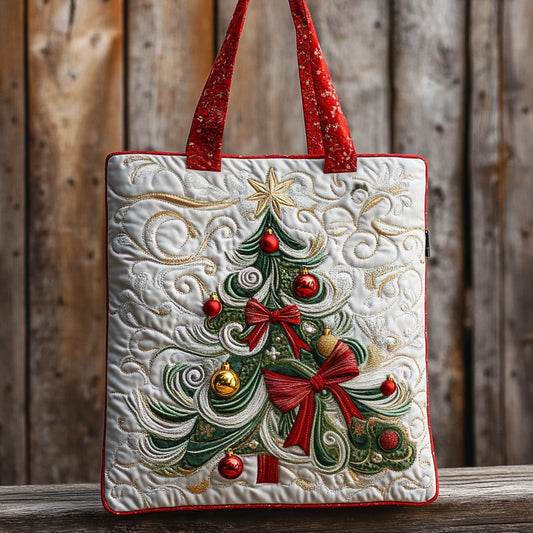 Twinkle Christmas Tree XR2511003CL Quilted Tote Bag