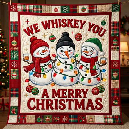 Funny Drunk Snowman Christmas Patchwork WN1105007CL Quilt