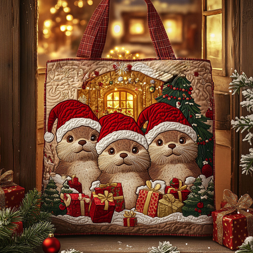 Santa Otter WN2510033CL Quilted Tote Bag