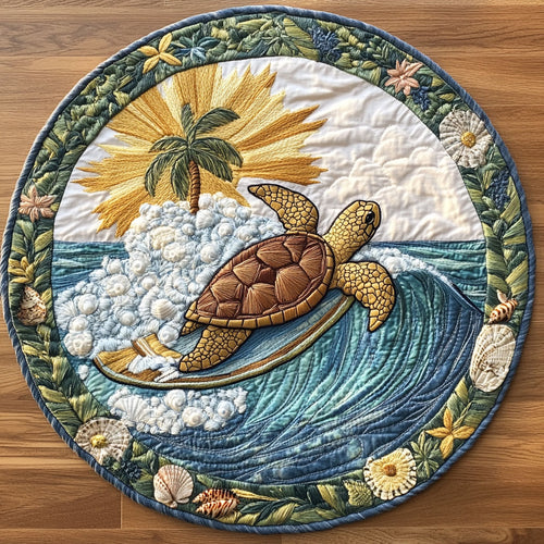 Turtle Palm WN3105058CL Quilted Round Mat