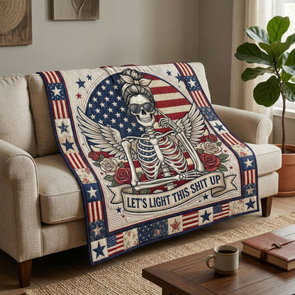 Patriotic Rebel Skeleton WN0904037CL Quilt