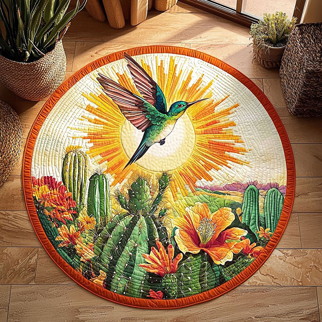 Desert Hummingbird QA2011023CL Quilted Round Mat