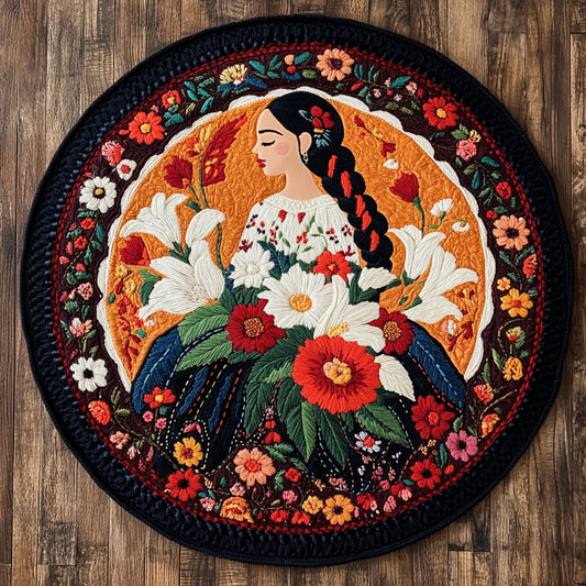 Floral Spirit Bloomveil WN1706012CL Quilted Round Mat