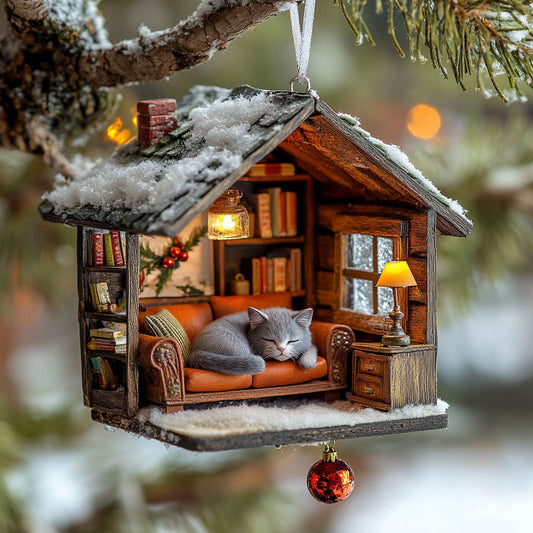 Cat Winter Dream WN2611017CL Christmas Ornament