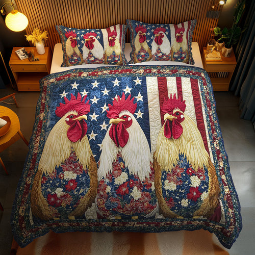 Patriotic Rooster WN1002076CL Duvet Cover Set