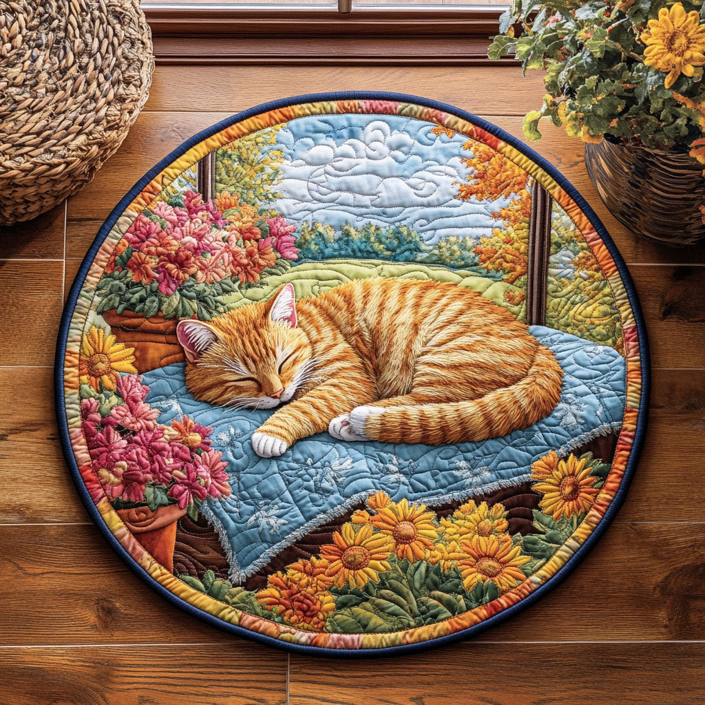 Sleeping Cat WJ1605020CL Quilted Round Mat