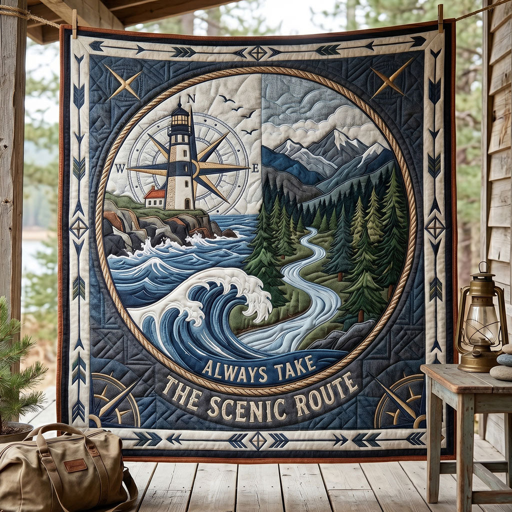 Lighthouse And Mountain Escape WN1905006CL Quilt