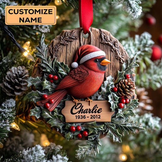 Everlasting Cardinal WN2110034CL Personalized Christmas Ornament