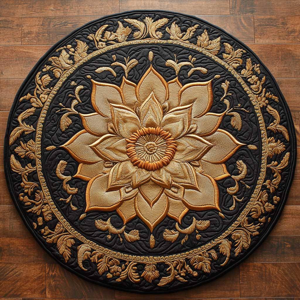 Ancient Flower WN2904060CL Quilted Round Mat