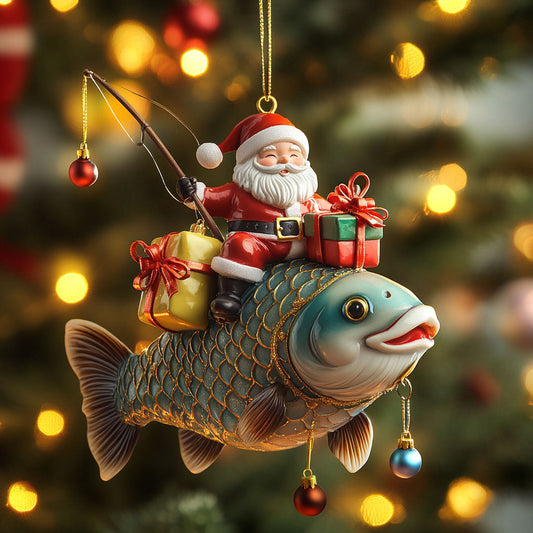Holly Lake Fishing WN0411051CL Christmas Ornament