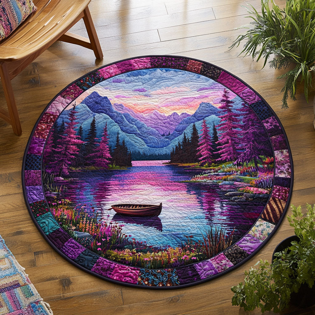 Dreamlike Tranquilt Boat WJ1004036CL Quilted Round Mat
