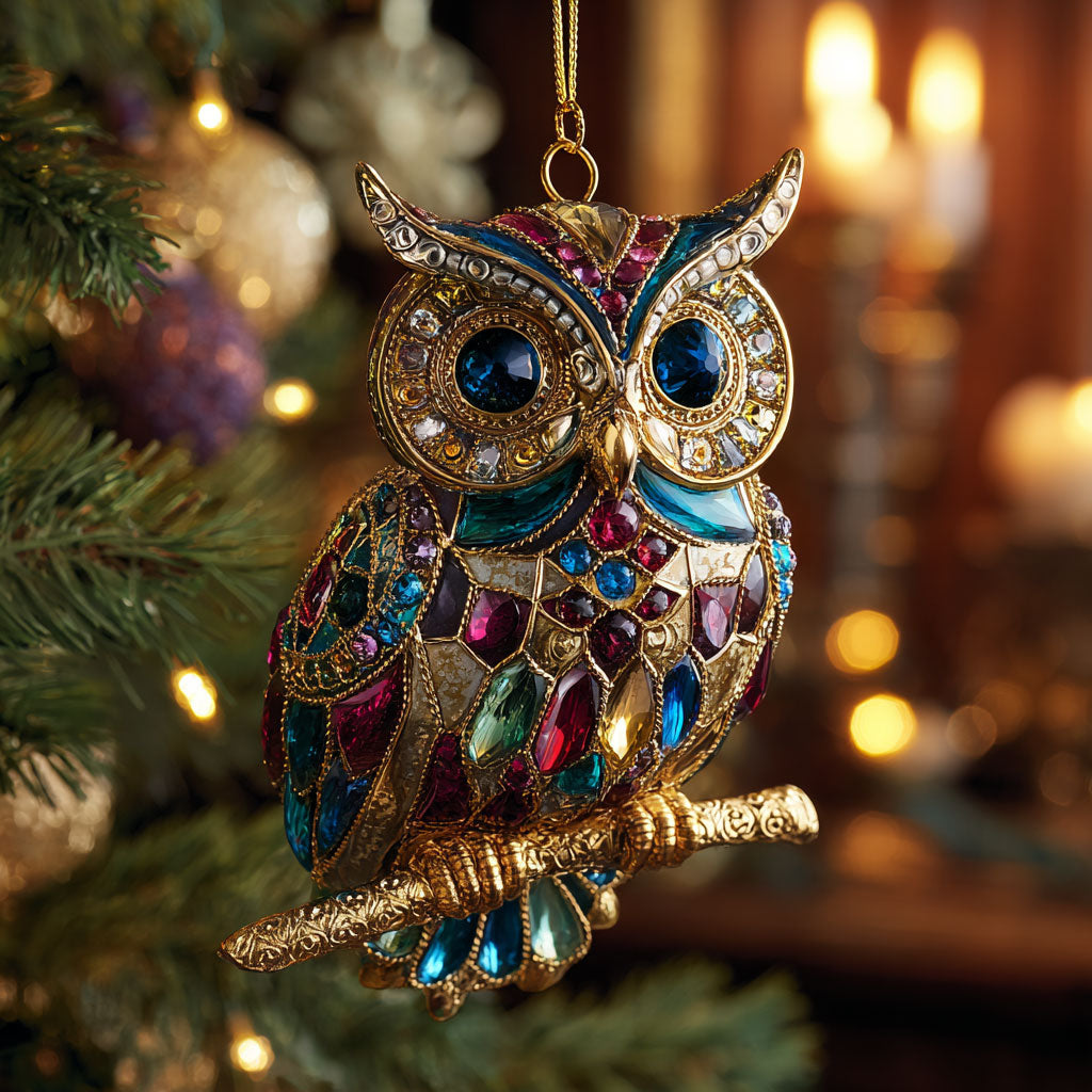 Jewel Owl CW2711037CL Christmas Ornament