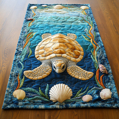 Turtle Tide WJ2306028CL Quilted Table Runner