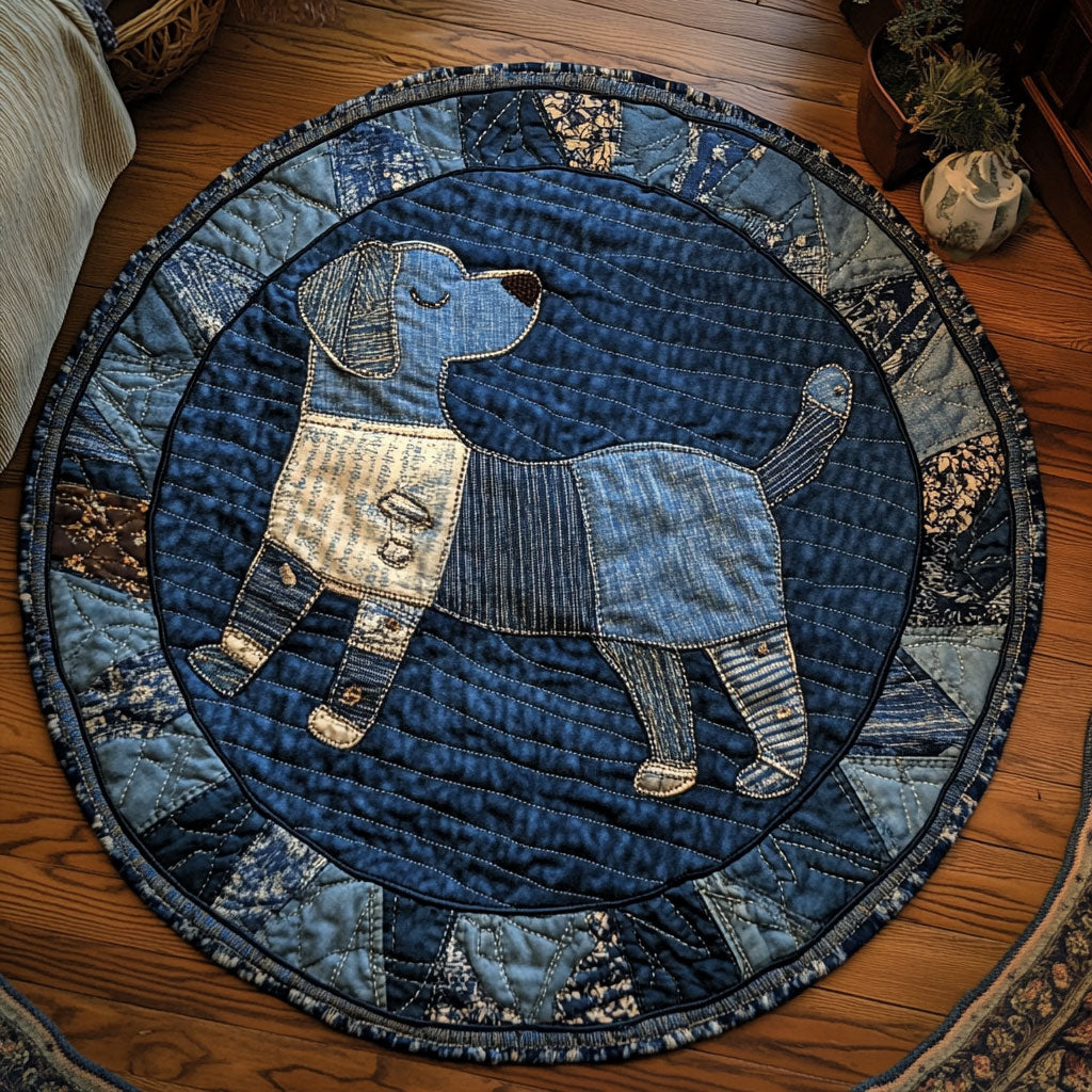 Dog Patchwork WN0207061CL Quilted Round Mat