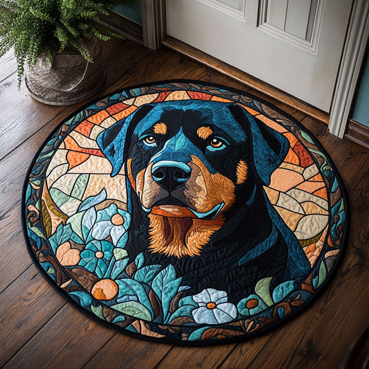 Vibrant Rottweiller WP2204099CL Quilted Round Mat