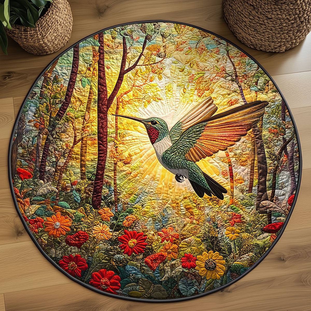 Hummingbird Horizon WJ1606046CL Quilted Round Mat