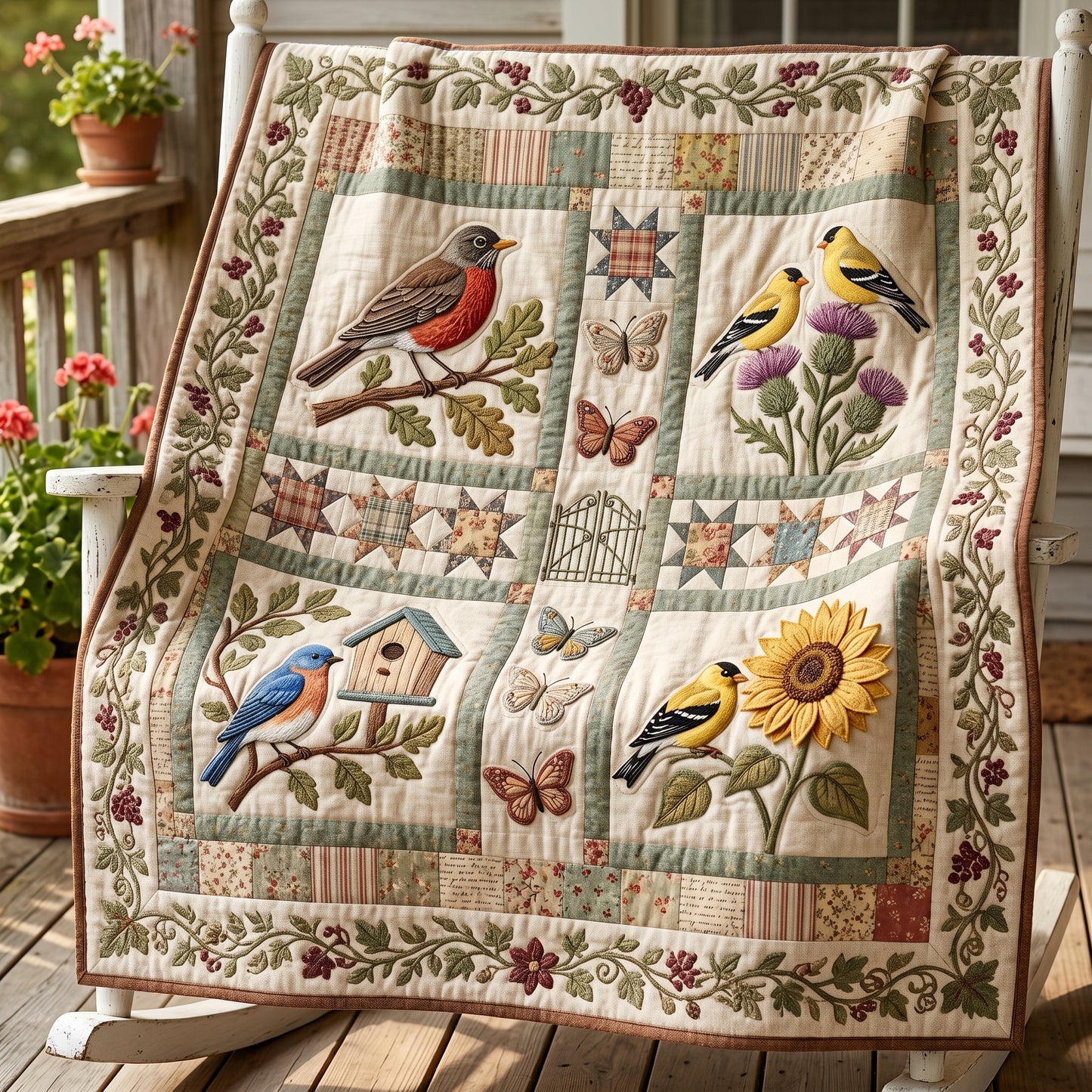 Bird Lovers XR0705009CL Quilt