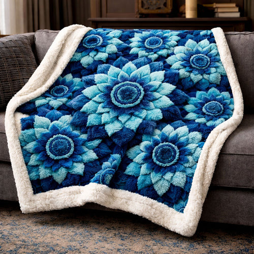 Blue Bloom Serenity KL3101003CL Faux Fur Throw Blanket