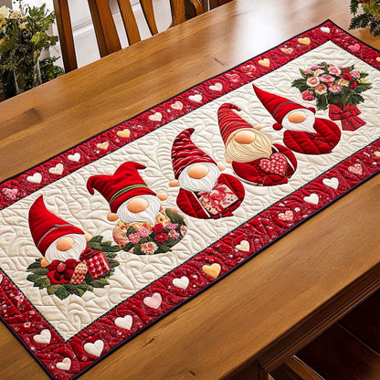 Valentine Gnomes CP1201027CL Quilted Table Runner