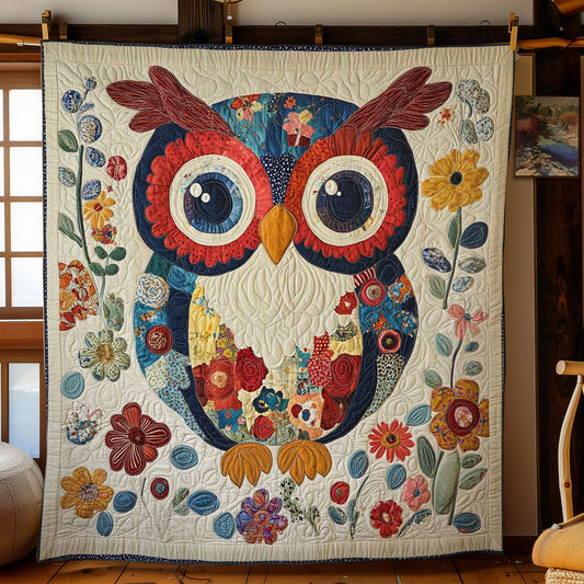 Blooming Patchwork Owl WN2101001CL Quilt