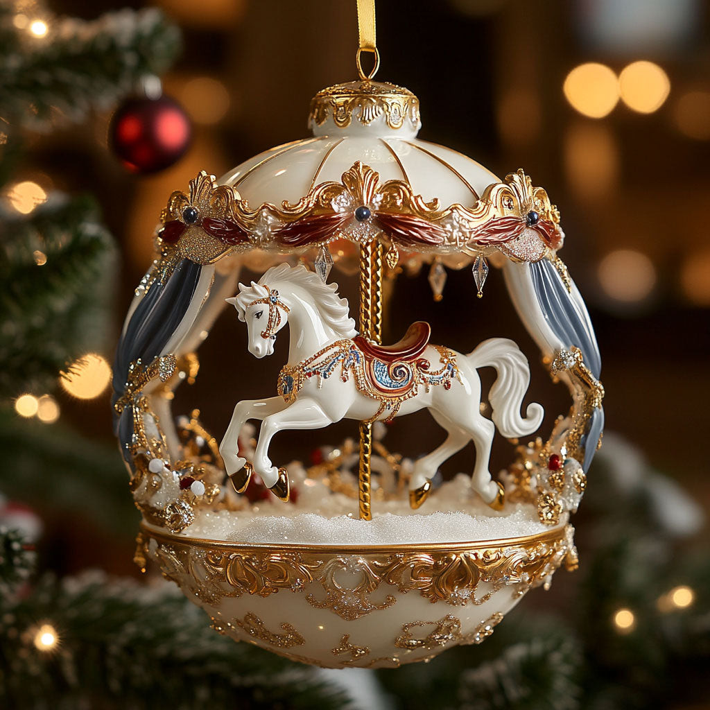 Dreamy Carousel Horse CW2611022CL Christmas Ornament