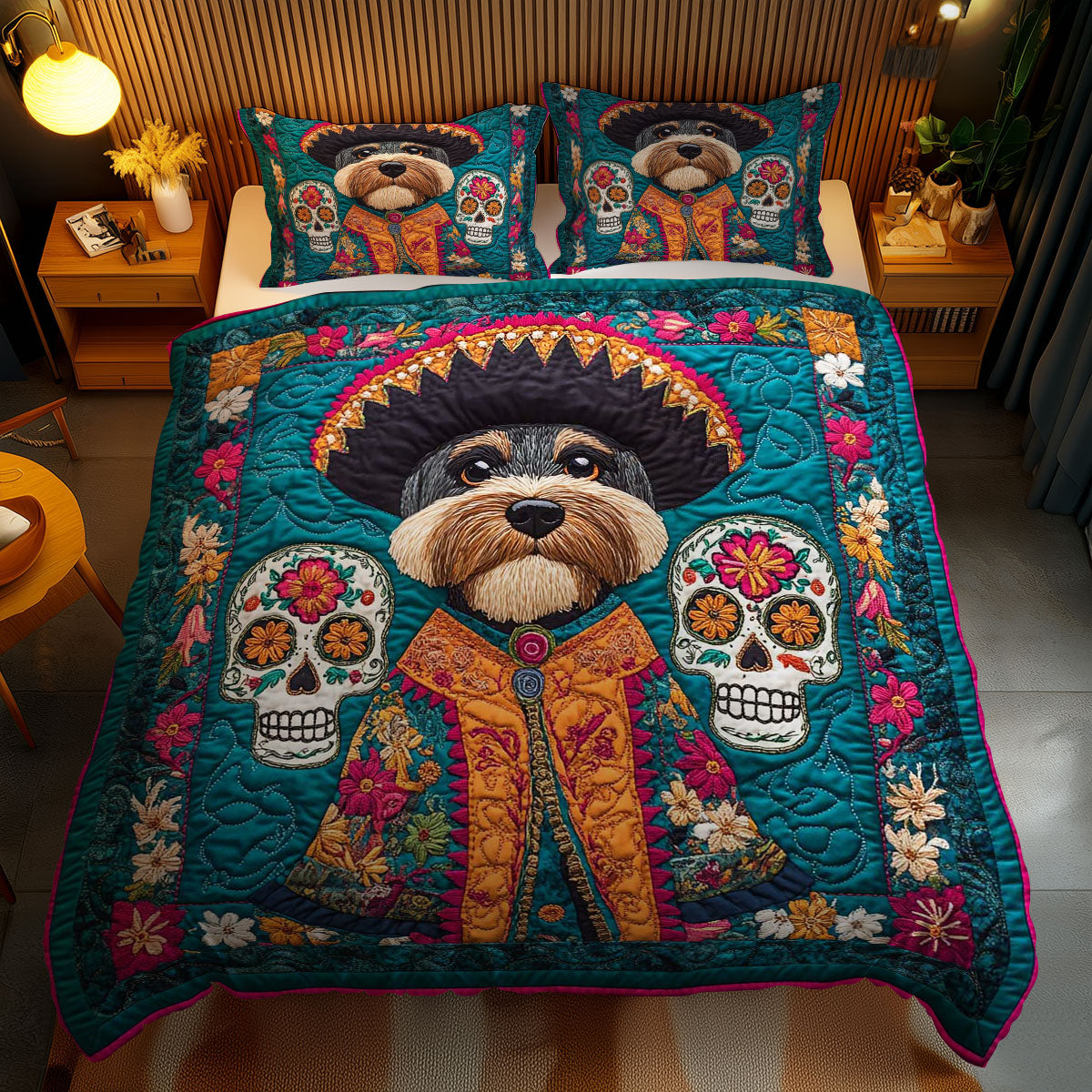 Schnauzer Sombrero Delight WN0302078CL Duvet Cover Set