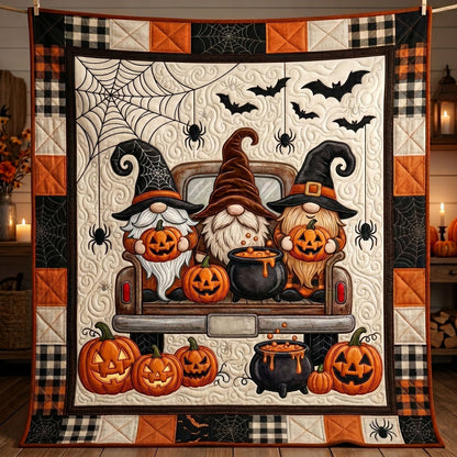 Halloween Gnome Pumpkin Truck WN1105012CL Quilt