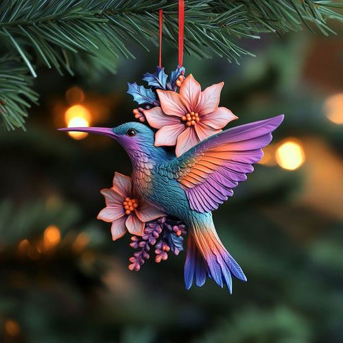 Colorful Hummingbird WN1610047CL Christmas Ornament
