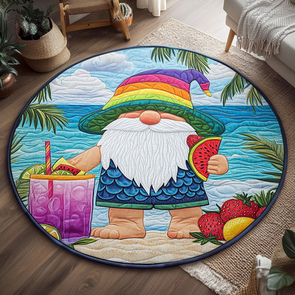Summer Gnome Vibes WJ0804030CL Quilted Round Mat