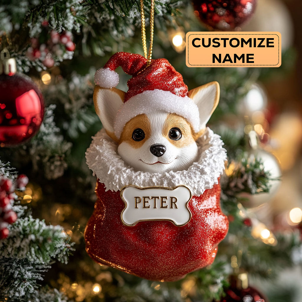 Corgi Gift CW0412011CL Personalized Christmas Ornament