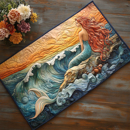 Charming Mermaid CP2804024CL Quilted Table Runner