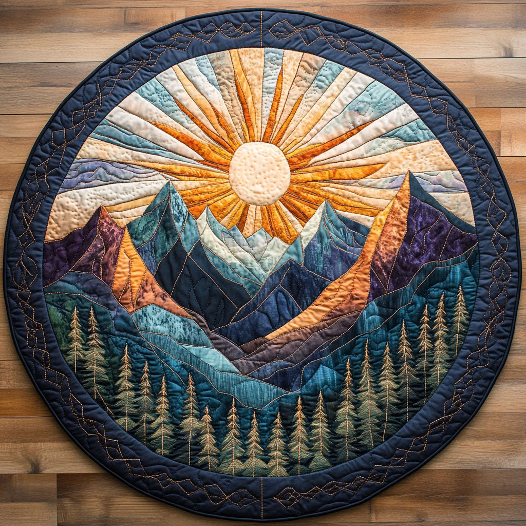 Golden Legacy Mountain WN1208035CL Quilted Round Mat