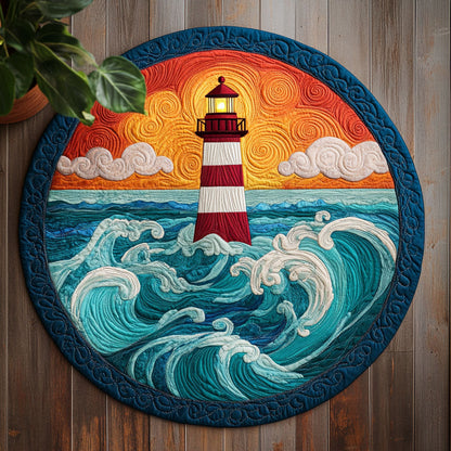 Ocean Lighthouse CW2205390CL Quilted Round Mat