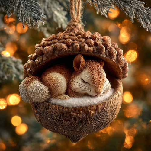 Squirrel Acorn Glow CW2911034CL Christmas Ornament