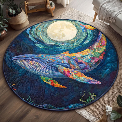 Under The Moon Whale WJ0804034CL Quilted Round Mat