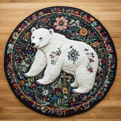 Bear’s Arctic Crown WN2406008CL Quilted Round Mat