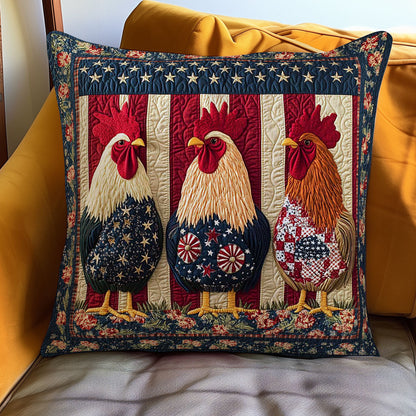 Stars And Stripes Rooster WN1002124CL Quilt Pillow Case