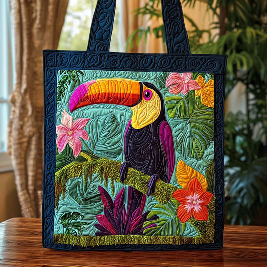 Vibrant Tropical Toucan QA0712030CL Quilted Tote Bag
