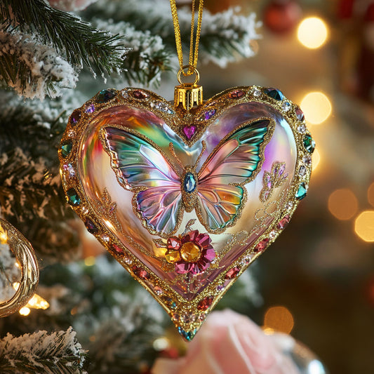 Butterfly Heart CW0412081CL Christmas Ornament