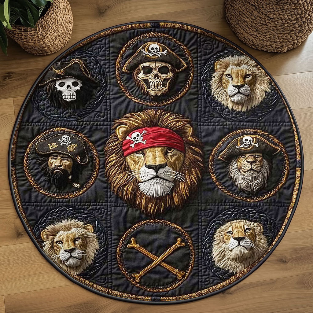 Lion Of the Seas WN1808097CL Quilted Round Mat