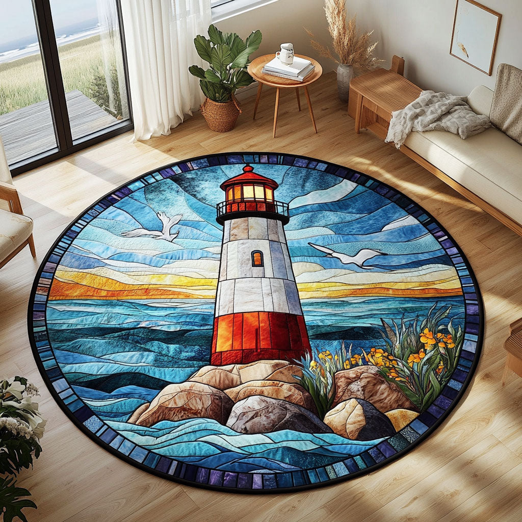 Dawn Lighthouse CW1301135CL Quilted Round Mat