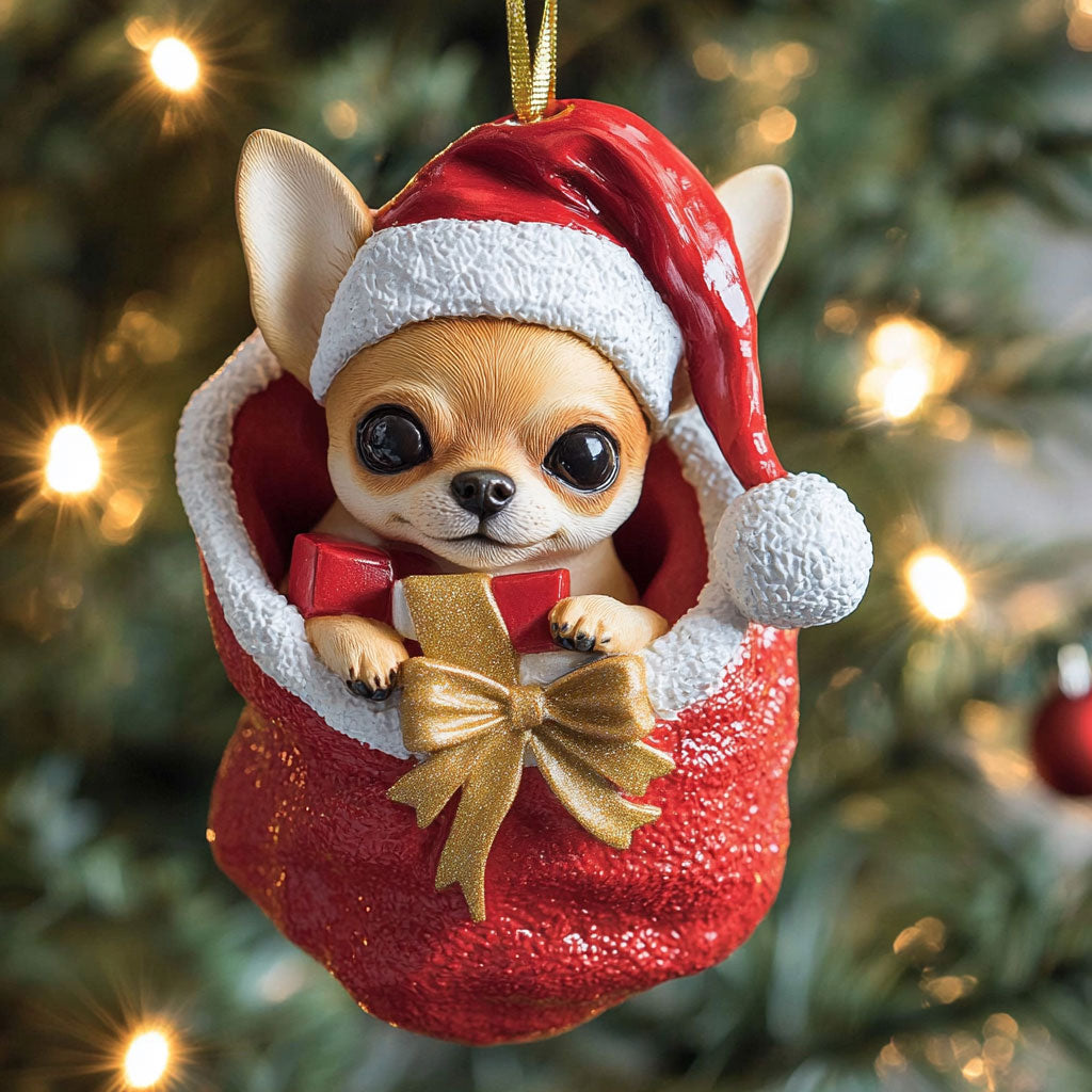 Festive Chihuahua CP2010022CL Christmas Ornament