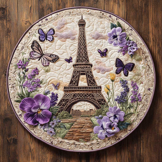 Eiffel Garden WN2204013CL Quilted Round Mat