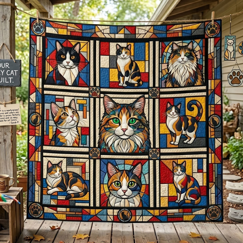 Stained Glass Cat Gallery WN0306011CL Quilt