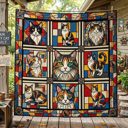 Stained Glass Cat Gallery WN0306011CL Quilt