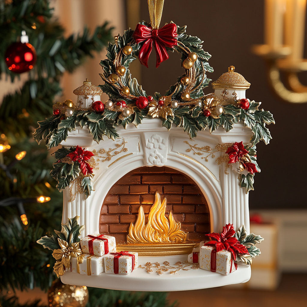 Fireplace Christmas CW2510018CL Christmas Ornament