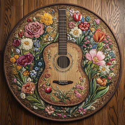 Guitar Blossom WN0506026CL Quilted Round Mat