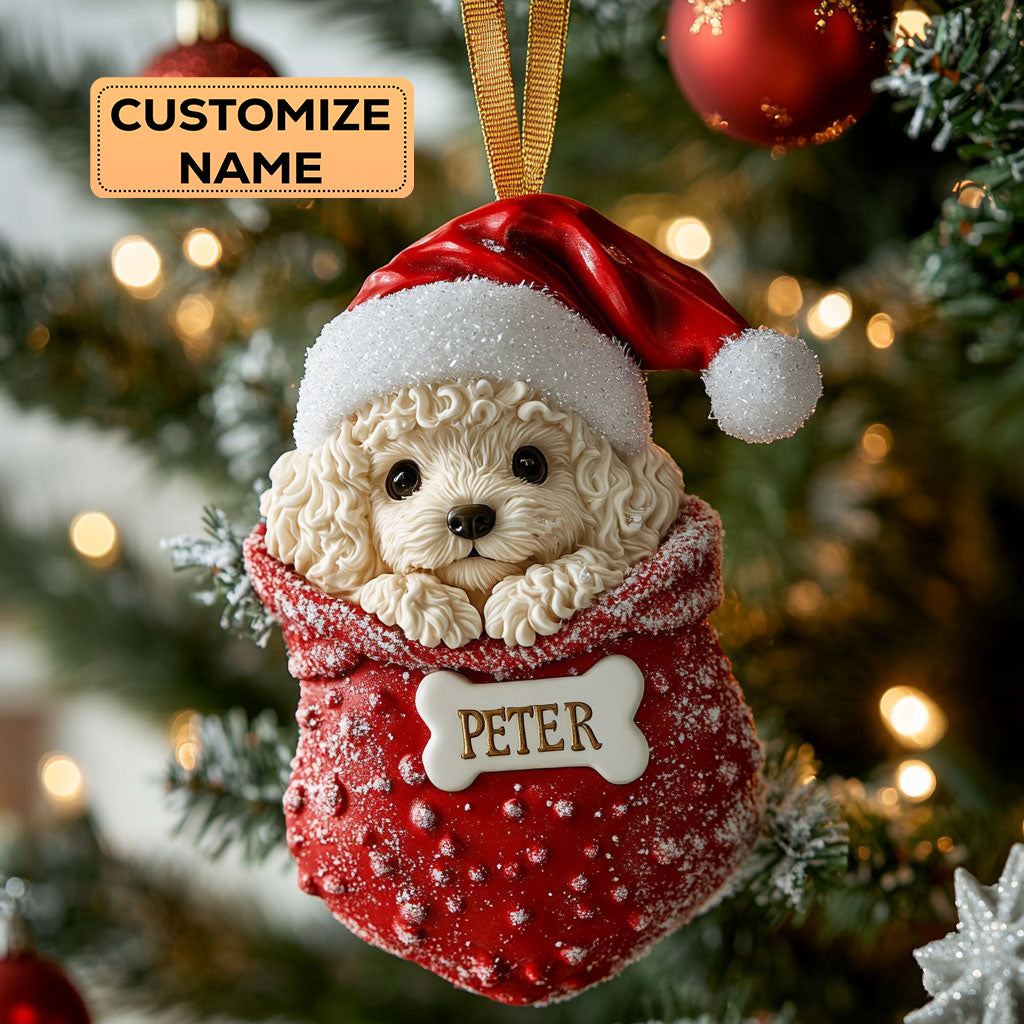 Poodle Holiday CW0412035CL Personalized Christmas Ornament